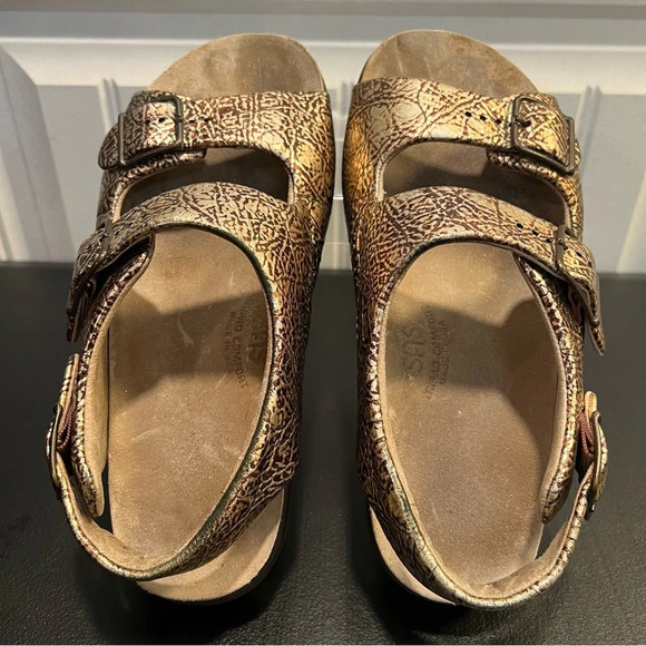 SAS Relaxed Walking Sandals Tripad Comfort Gold Snakeskin Print. Size 7 1/2. - Picture 3 of 13